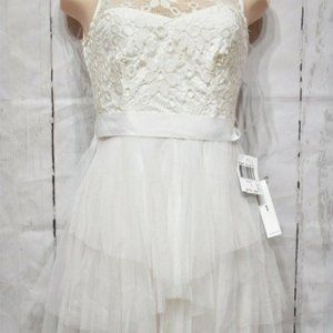 Teeze Me Junior's Lace Tulle A-Line Prom Dress